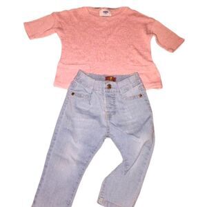7 For All Mankind Jeans / Old Navy Sweater Toddler Outfit 12-18 Months